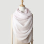  Cashmere Feeling Wool Shawl with Honeycomb Pattern and Coloured Edge